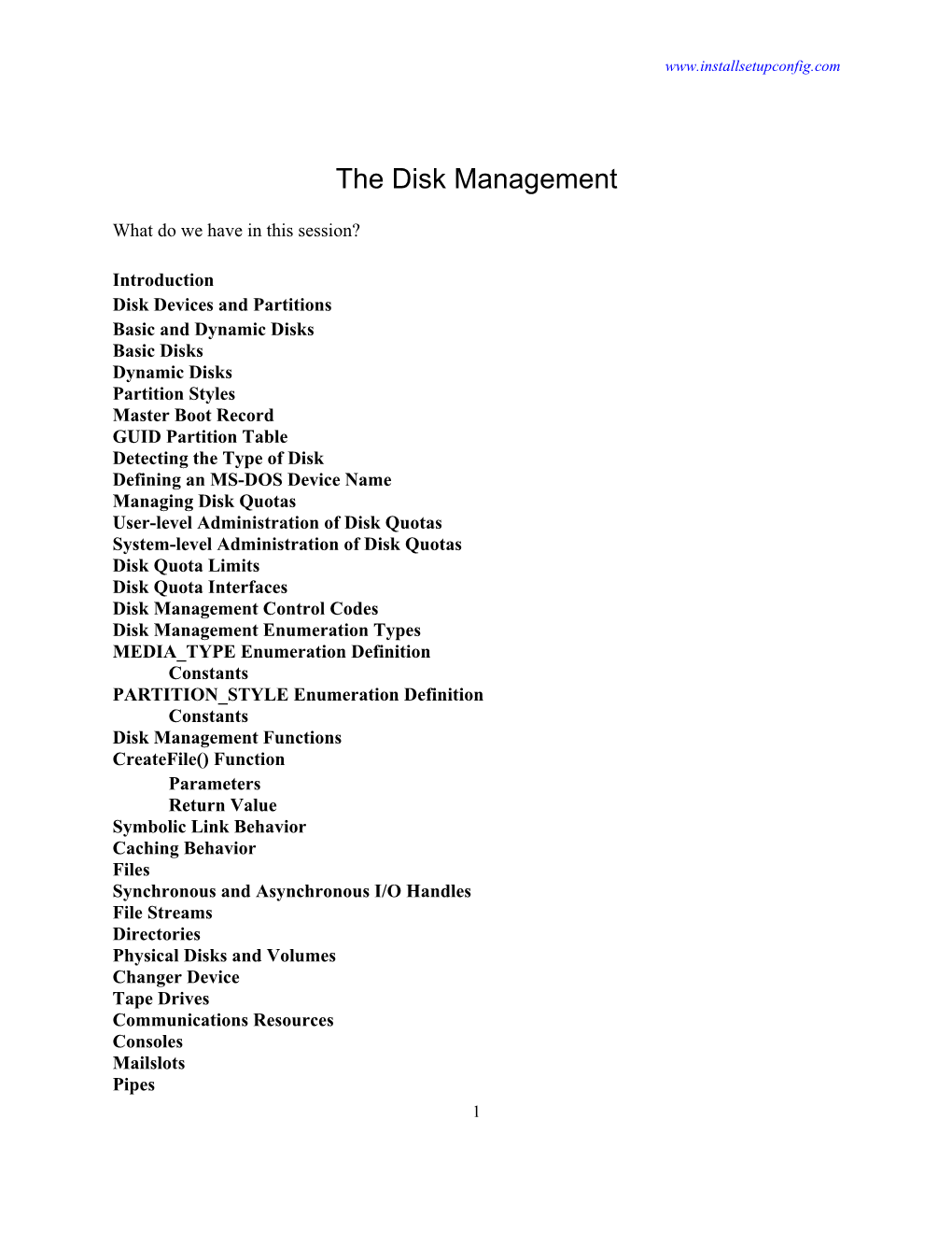 The Disk Management
