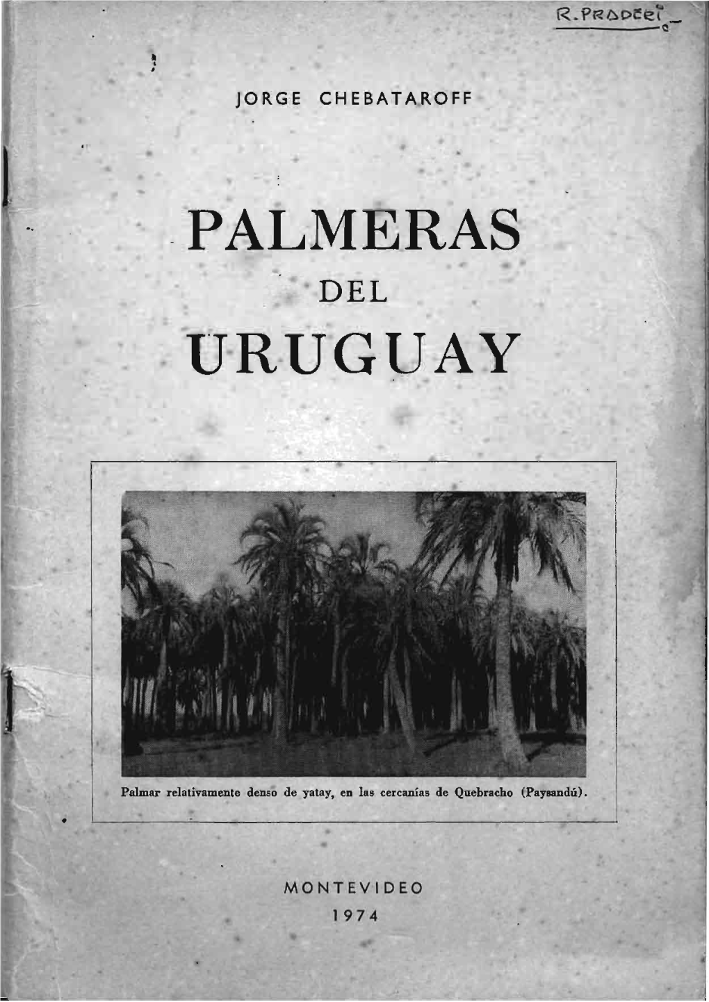 Chebataroff, J. (1974). Palmeras Del Uruguay. Montevideo, Facultad De