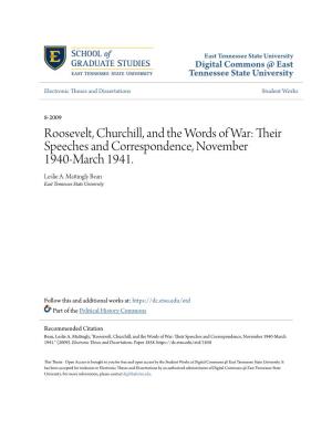 Roosevelt, Churchill, and the Words of War: Their Speeches and Correspondence, November 1940-March 1941