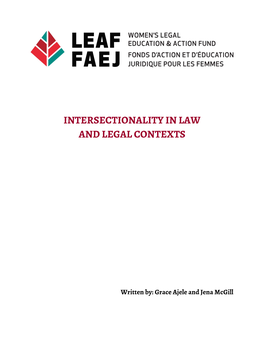 Intersectionality in Law and Legal Contexts