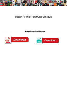 Boston Red Sox Fort Myers Schedule
