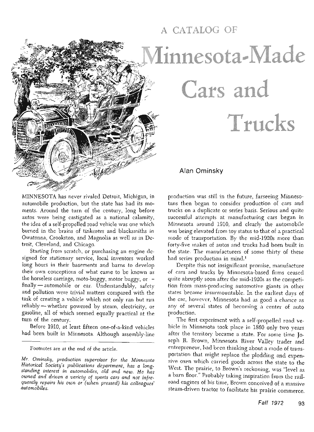 A Catalog of Minnesota-Made Cars and Trucks / Alan Ominsky