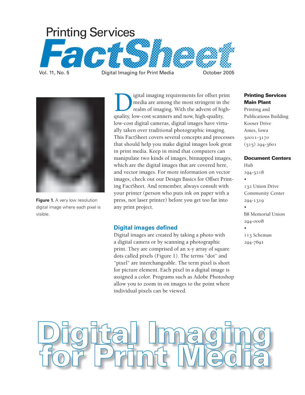 Digital Imaging Requirements for Offset Print