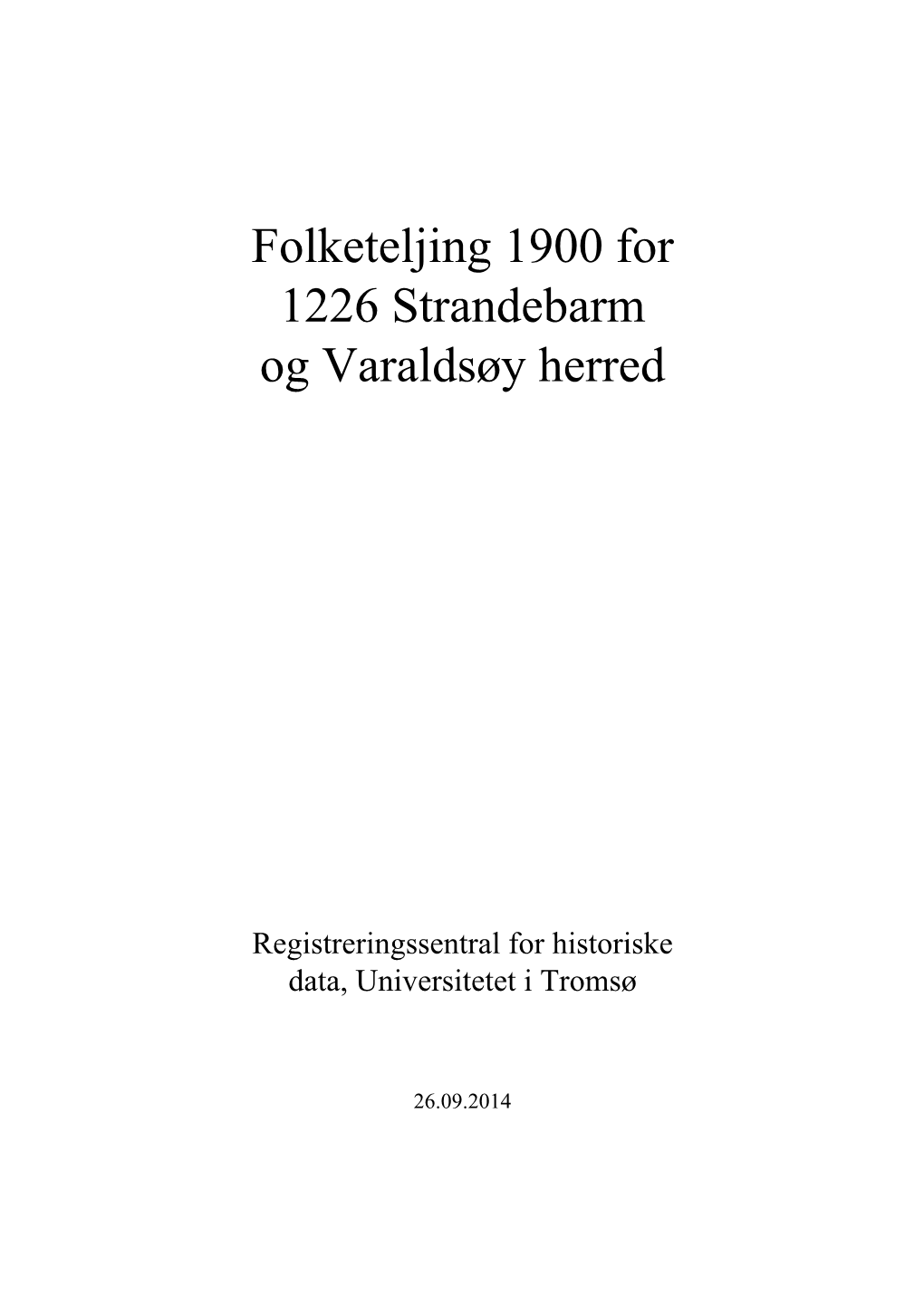 Folketeljing 1900 for 1226 Strandebarm Og Varaldsøy Herred