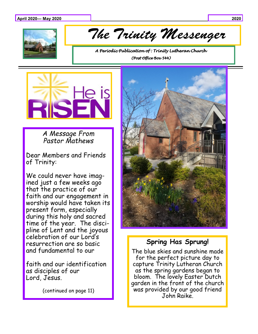 Easter 2021 TLC Newsletter