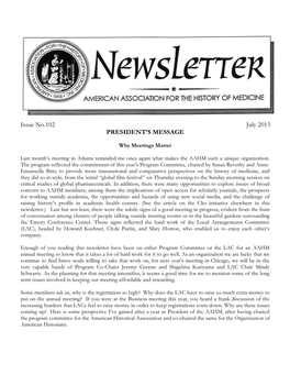 July 2013 PRESIDENT’S MESSAGE