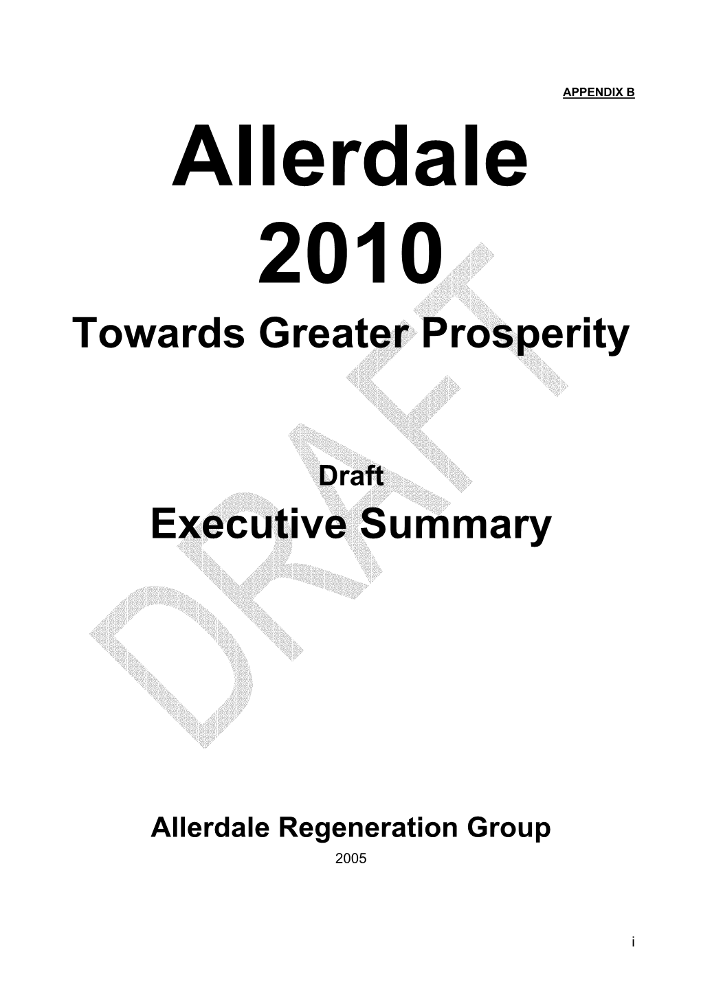 Towards Greater Prosperity Executive Summary