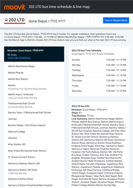 202 LTD Bus Time Schedule & Line Route