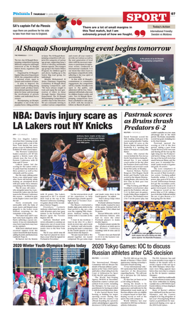 Davis Injury Scare As LA Lakers Rout NY Knicks