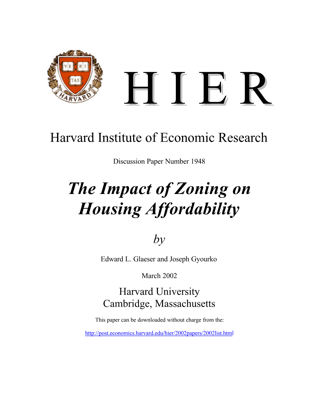 The Impact of Zoning on Housing Affordability