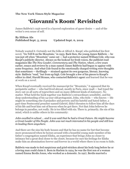 'Giovanni's Room' Revisited