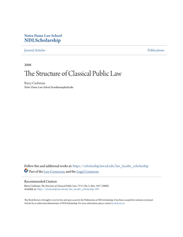 The Structure of Classical Public Law, 75 U
