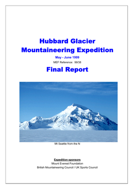 Hubbard Glacier Hubbard Glacier Mountaineering Expedition