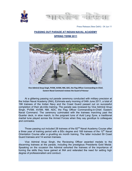 Passing out Parade at Indian Naval Academy Spring Term 2011