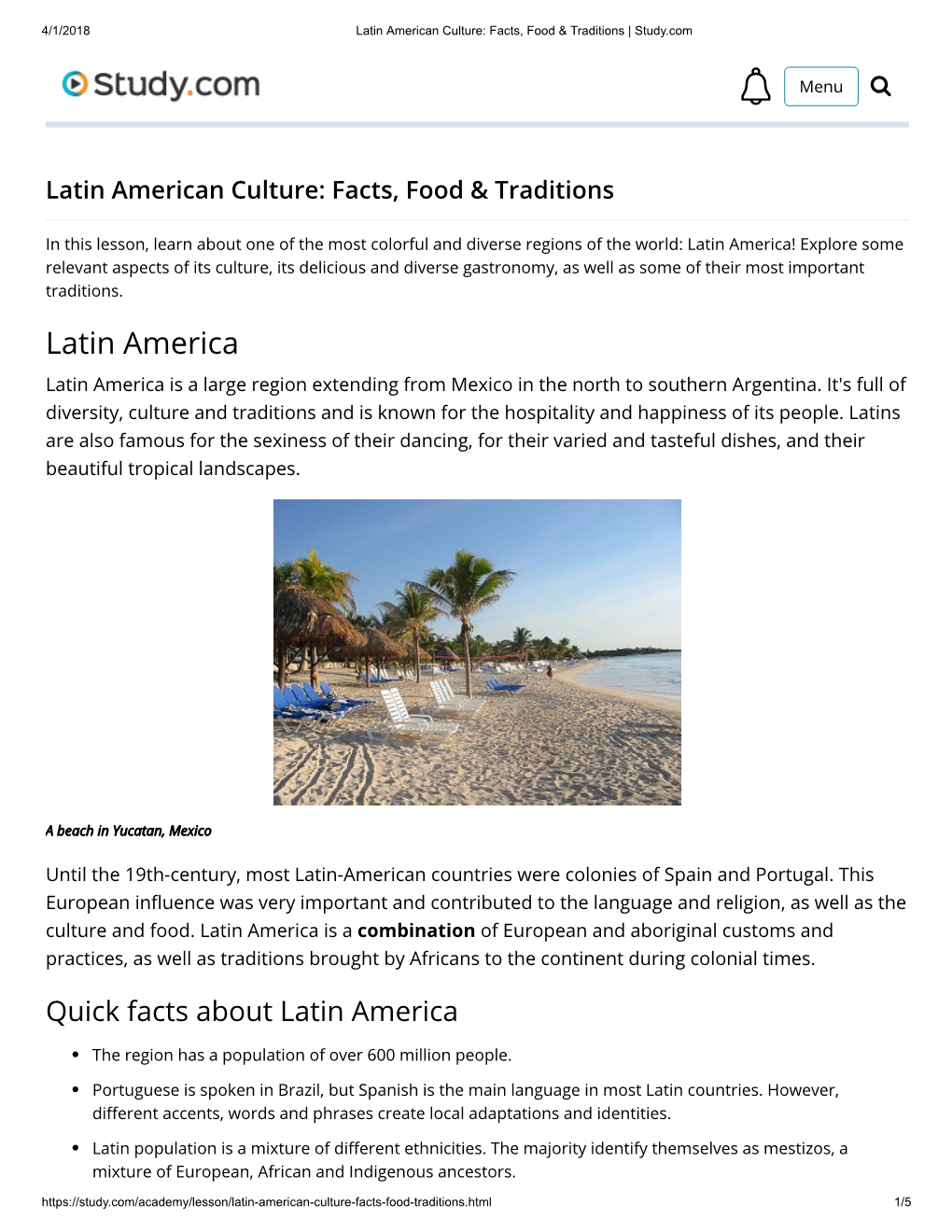 Latin American Culture: Facts, Food & Traditions | Study.Com