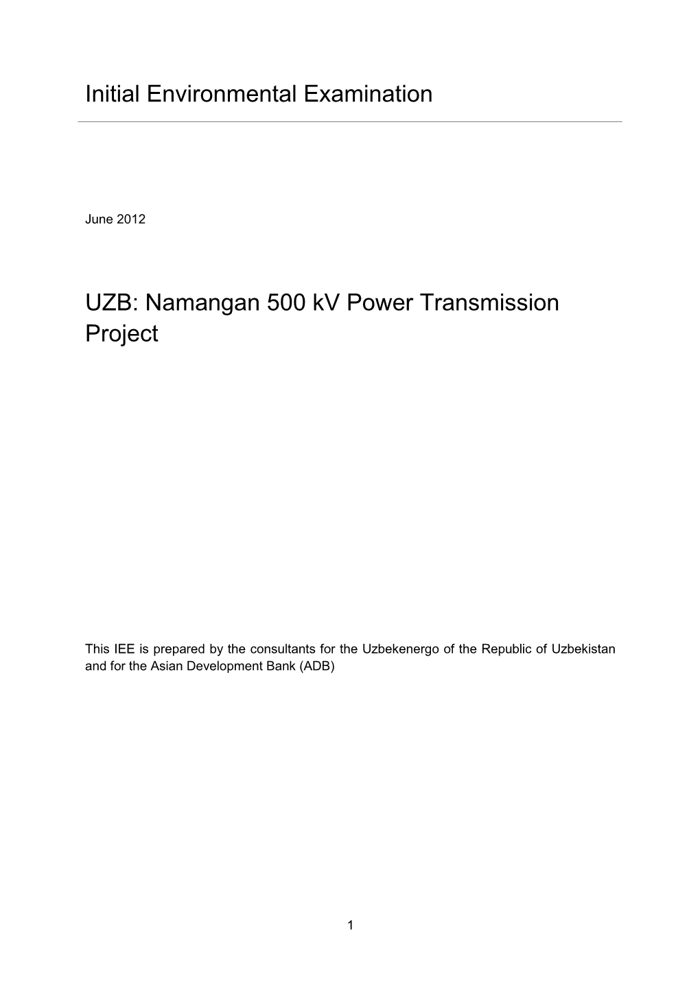 Uzbekistan and for the Asian Development Bank (ADB)