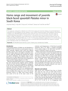 Home Range and Movement of Juvenile Black-Faced Spoonbill