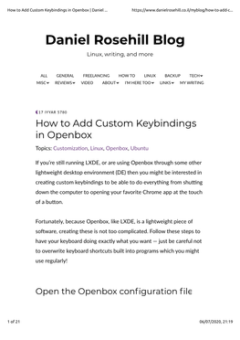 Custom Keybindings Openbox