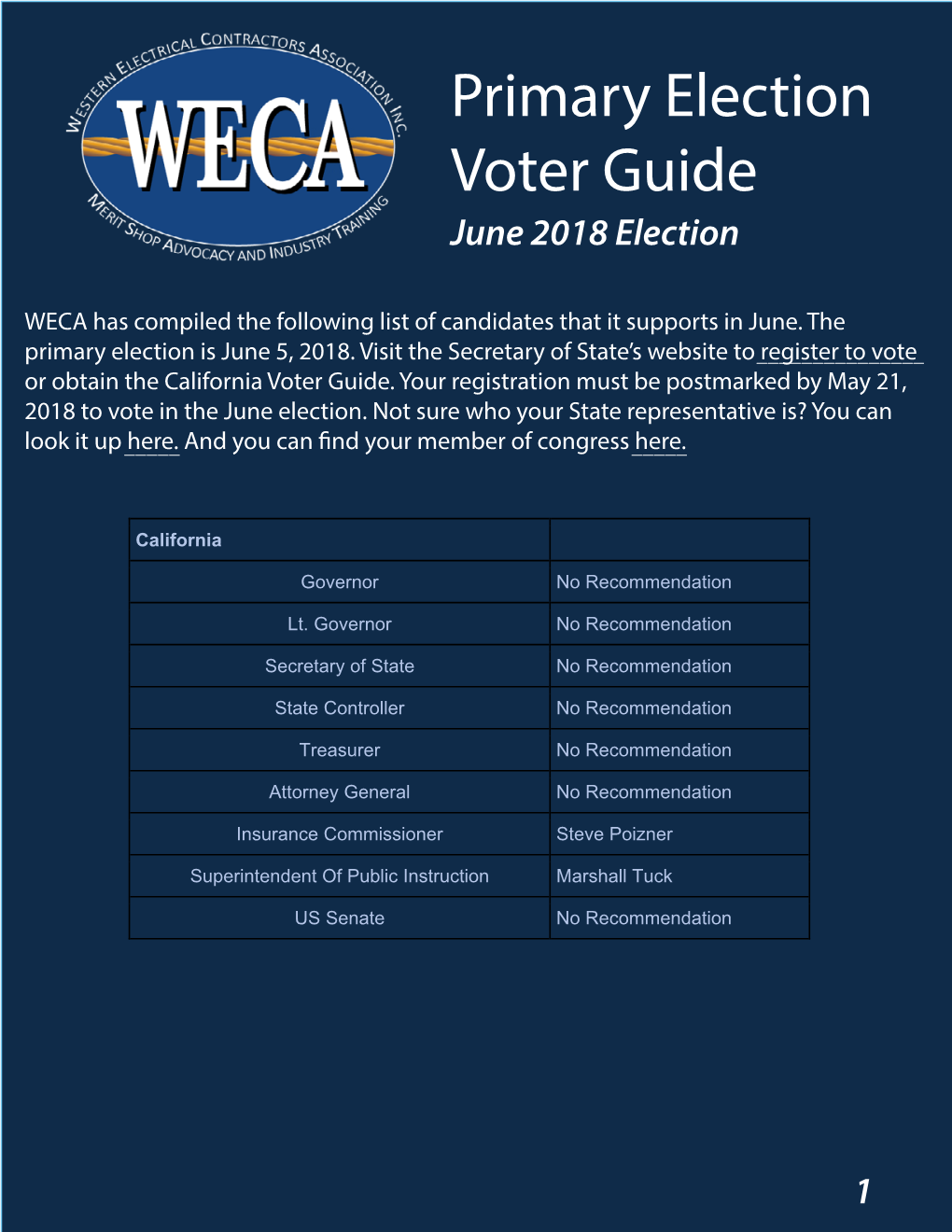 Primary Election Voter Guide June 2018 Election