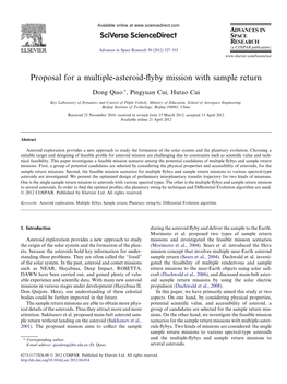 Proposal for a Multiple-Asteroid-Flyby Mission with Sample Return