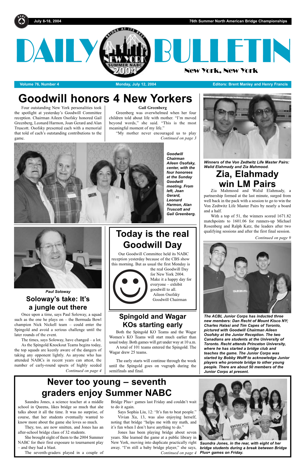 Goodwill Honors 4 New Yorkers