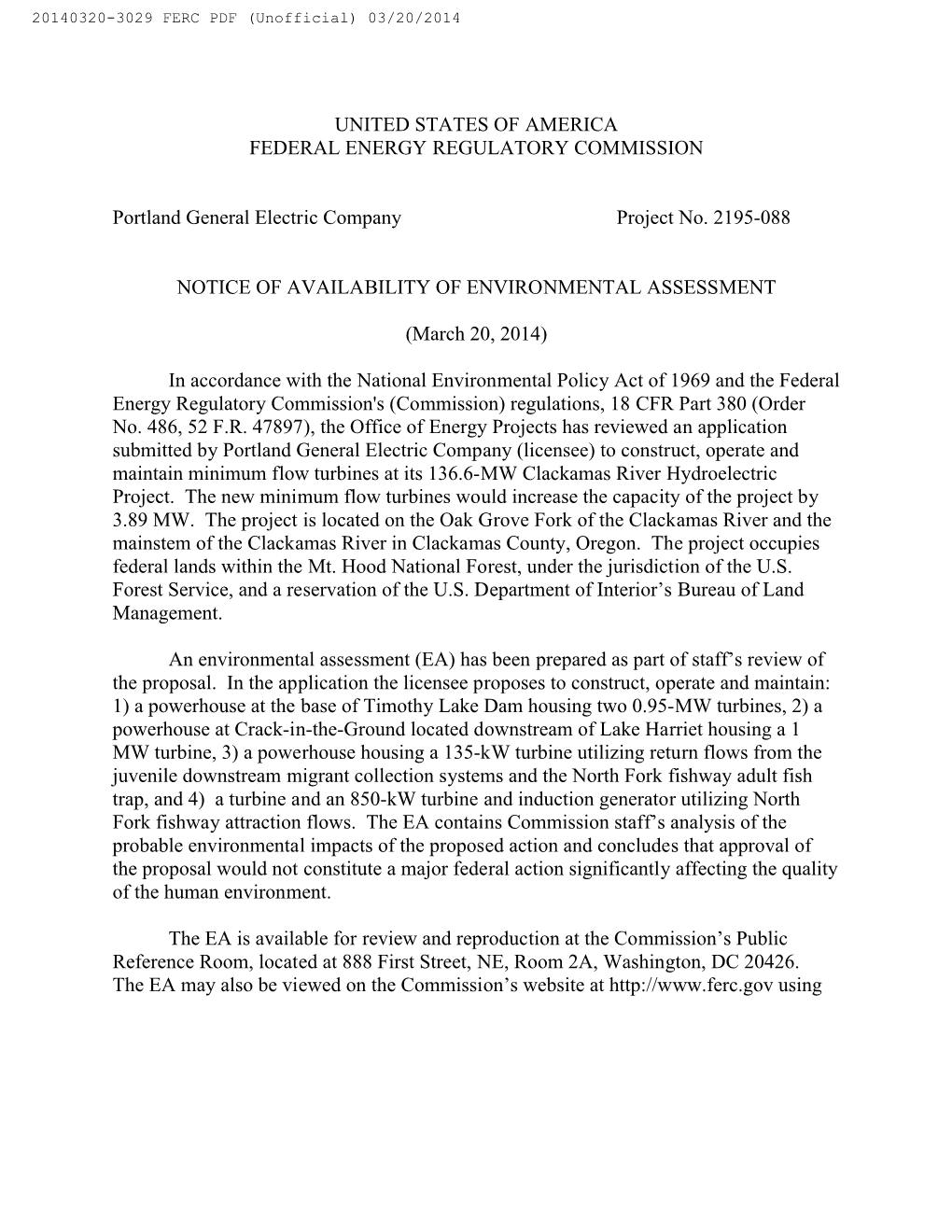 20140320-3029 FERC PDF (Unofficial) 03/20/2014