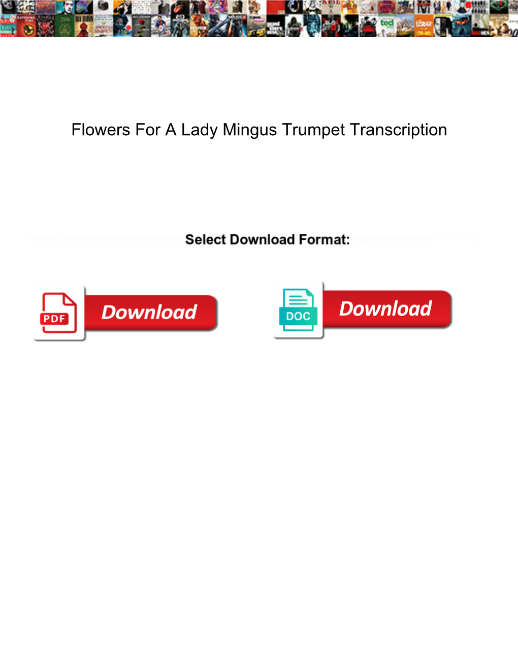 Flowers for a Lady Mingus Trumpet Transcription