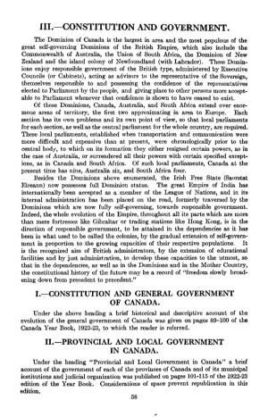 Constitution and General Government of Canada