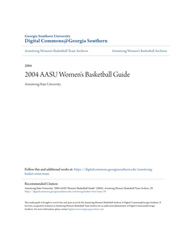 2004 AASU Women's Basketball Guide Armstrong State University