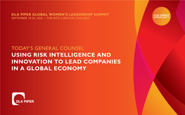 Using Risk Intelligence and Innovation to Lead Companies in a Global Economy