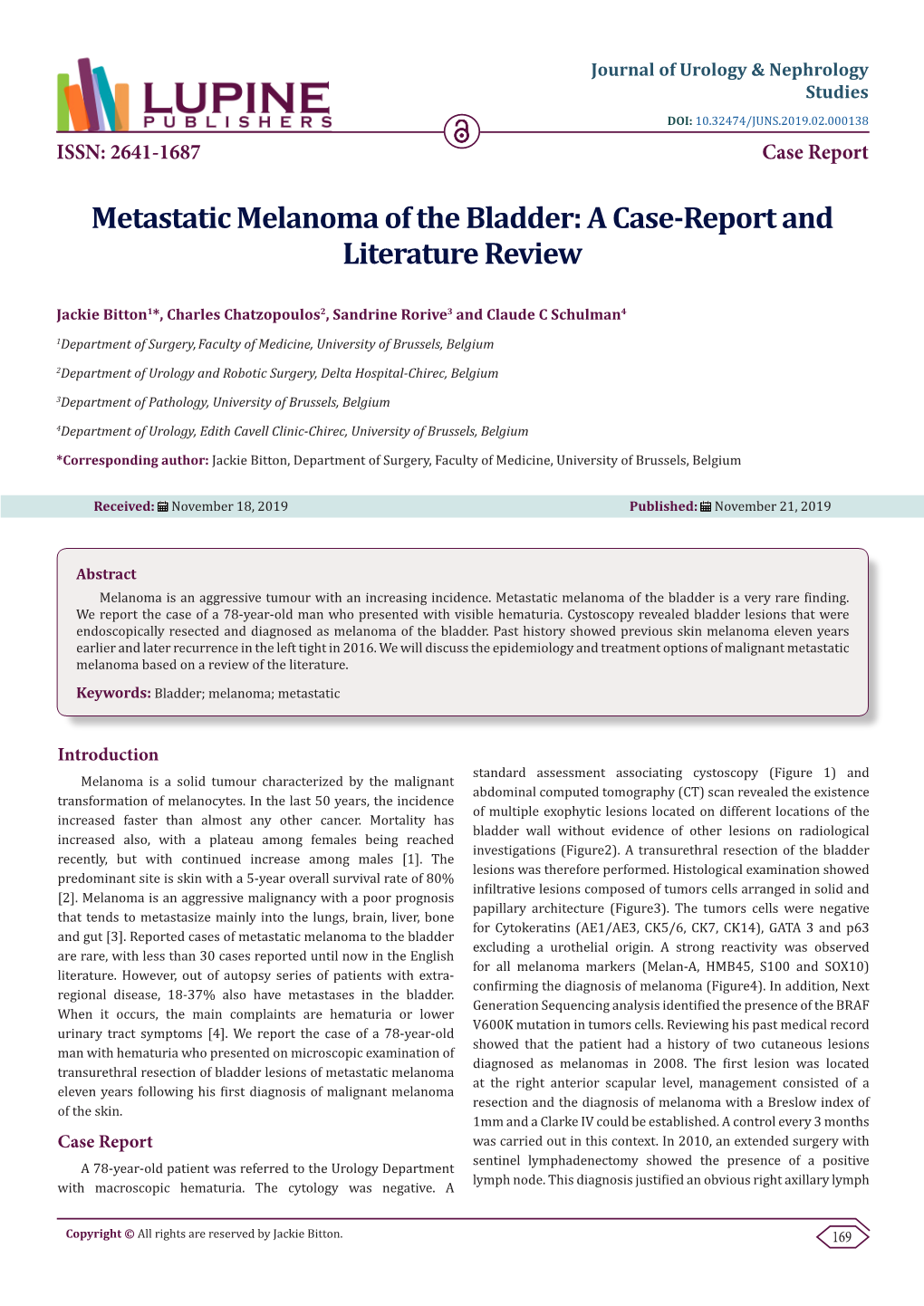 Metastatic Melanoma of the Bladder: a Case-Report and Literature Review