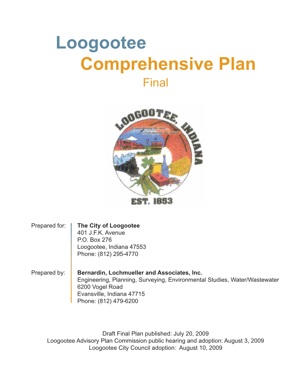Loogootee Comprehensive Plan.Indd