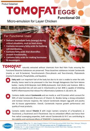 Tomofat Eggs Functional Oil – Product Datasheet