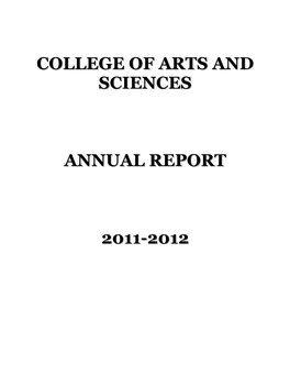 College of Arts and Sciences Annual Report 2011-2012