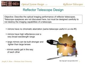 Optical System Design – S15 Reflector Telescopes Reflector Telescope Design