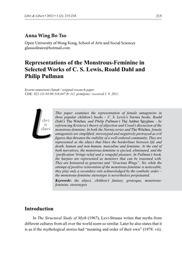 Representations of the Monstrous-Feminine in Selected Works of C