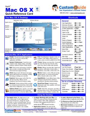 Mac OS Quick Reference, Apple Mac OS X Panther Cheat Sheet
