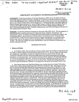 Report of F-16 Accident Which Occurred on 03/23/94