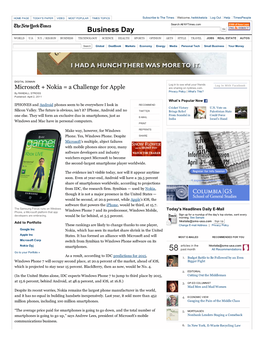Windows Phone and Nokia Spell a Challenge for Apple