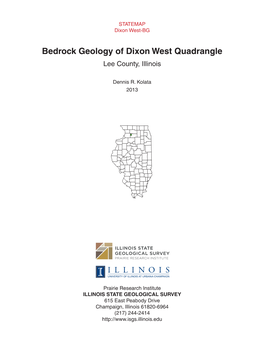 Bedrock Geology of Dixon West Quadrangle