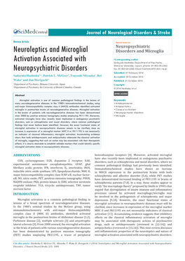 Neuroleptics and Microglial Activation Associated with Neuropsychiatric Disorders