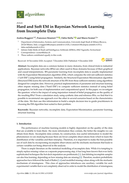 Hard and Soft EM in Bayesian Network Learning from Incomplete Data