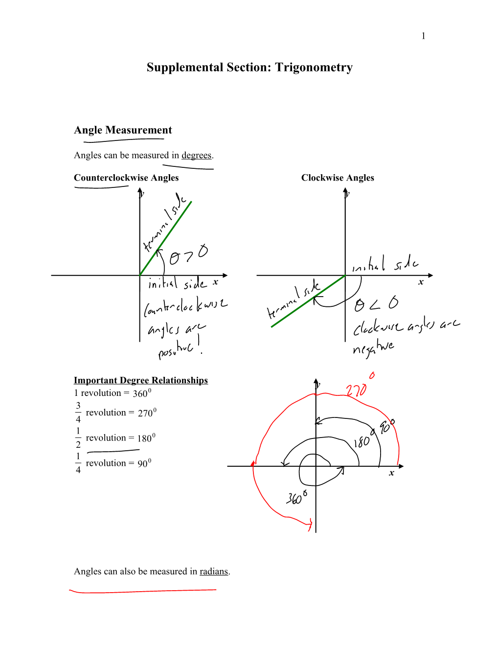 Supplemental Section: Trigonometry