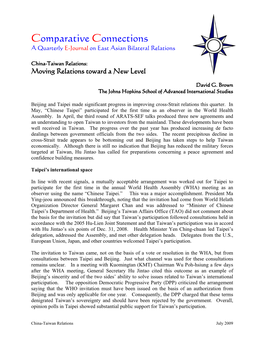 Comparative Connections a Quarterly E-Journal on East Asian Bilateral Relations