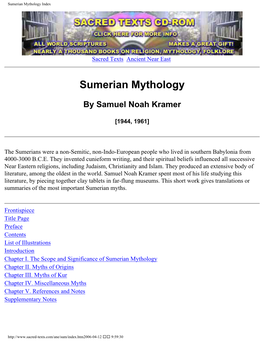 Sumerian Mythology Index