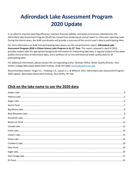 2020 ALAP Update