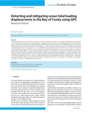 Detecting and Mitigating Ocean Tidal Loading Displacements in the Bay of Fundy Using GPS Research Article