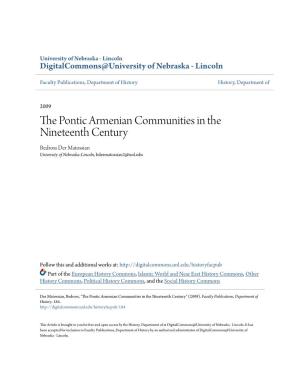The Pontic Armenian Communities in the Nineteenth Century