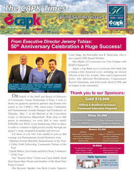 CAPK Newsletter Spring-Summer 2015