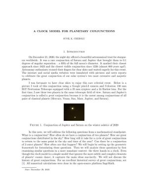 A CLOCK MODEL for PLANETARY CONJUNCTIONS 1. Introduction On